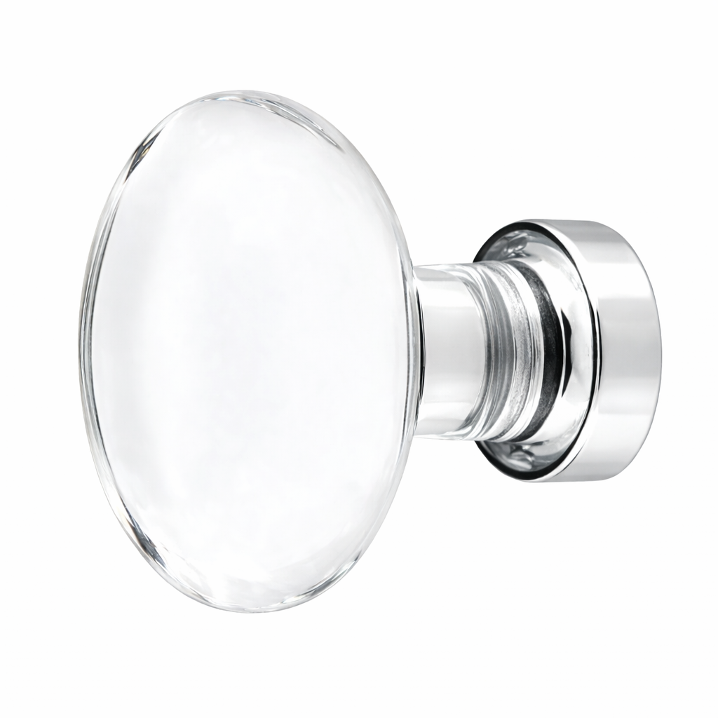 1 1/4 Inch Emtek Oval Crystal Glass Hampton Cabinet & Furniture Knob