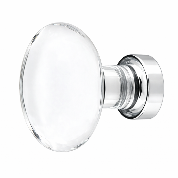 1 1/4 Inch Emtek Oval Crystal Glass Hampton Cabinet & Furniture Knob