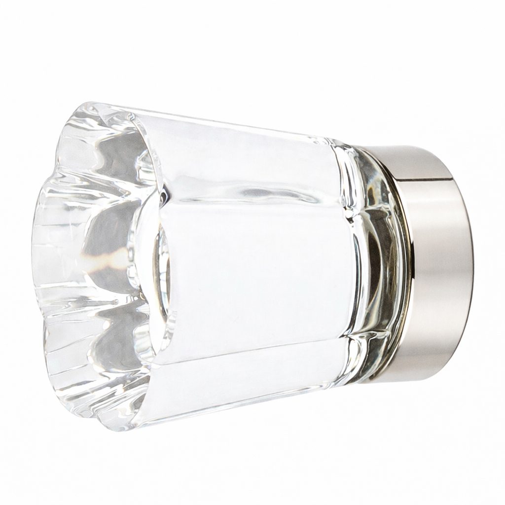 1 1/4 Inch Clear Crystal Glass Forza Cabinet & Furniture Knob