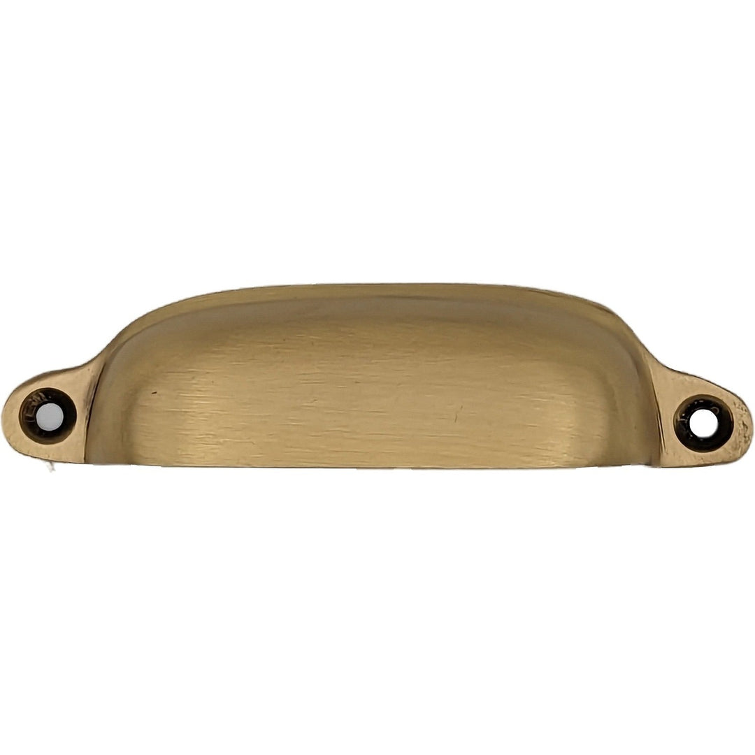 Antique Hardware 4 1/8 Inch Overall (3 1/2 Inch c-c) Solid Brass Traditional Slim Rounded Bin Pull BIN PULL
