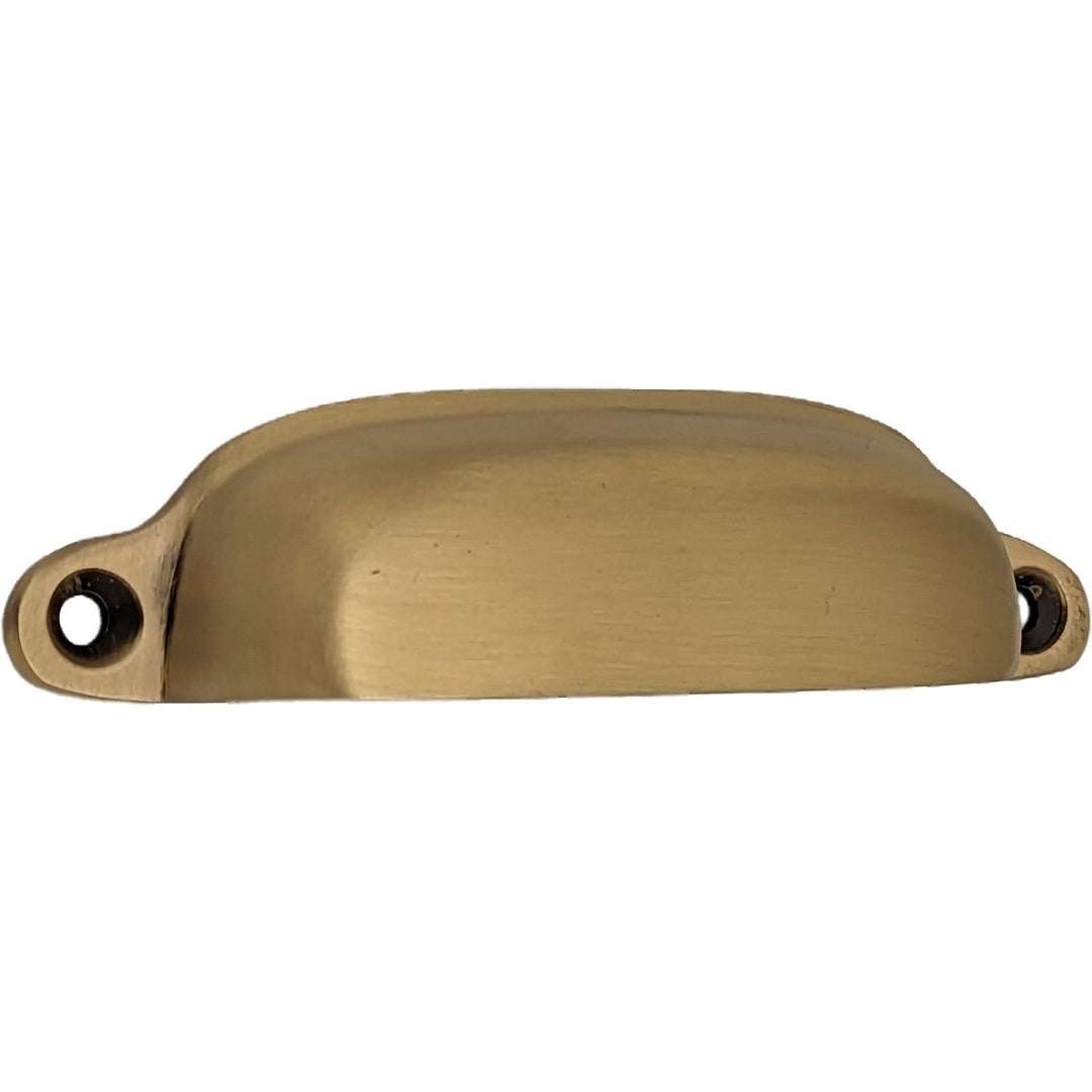 Antique Hardware 4 1/8 Inch Overall (3 1/2 Inch c-c) Solid Brass Traditional Slim Rounded Bin Pull BIN PULL
