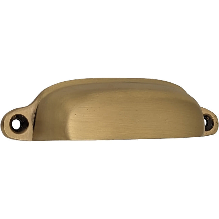Antique Hardware 4 1/8 Inch Overall (3 1/2 Inch c-c) Solid Brass Traditional Slim Rounded Bin Pull BIN PULL