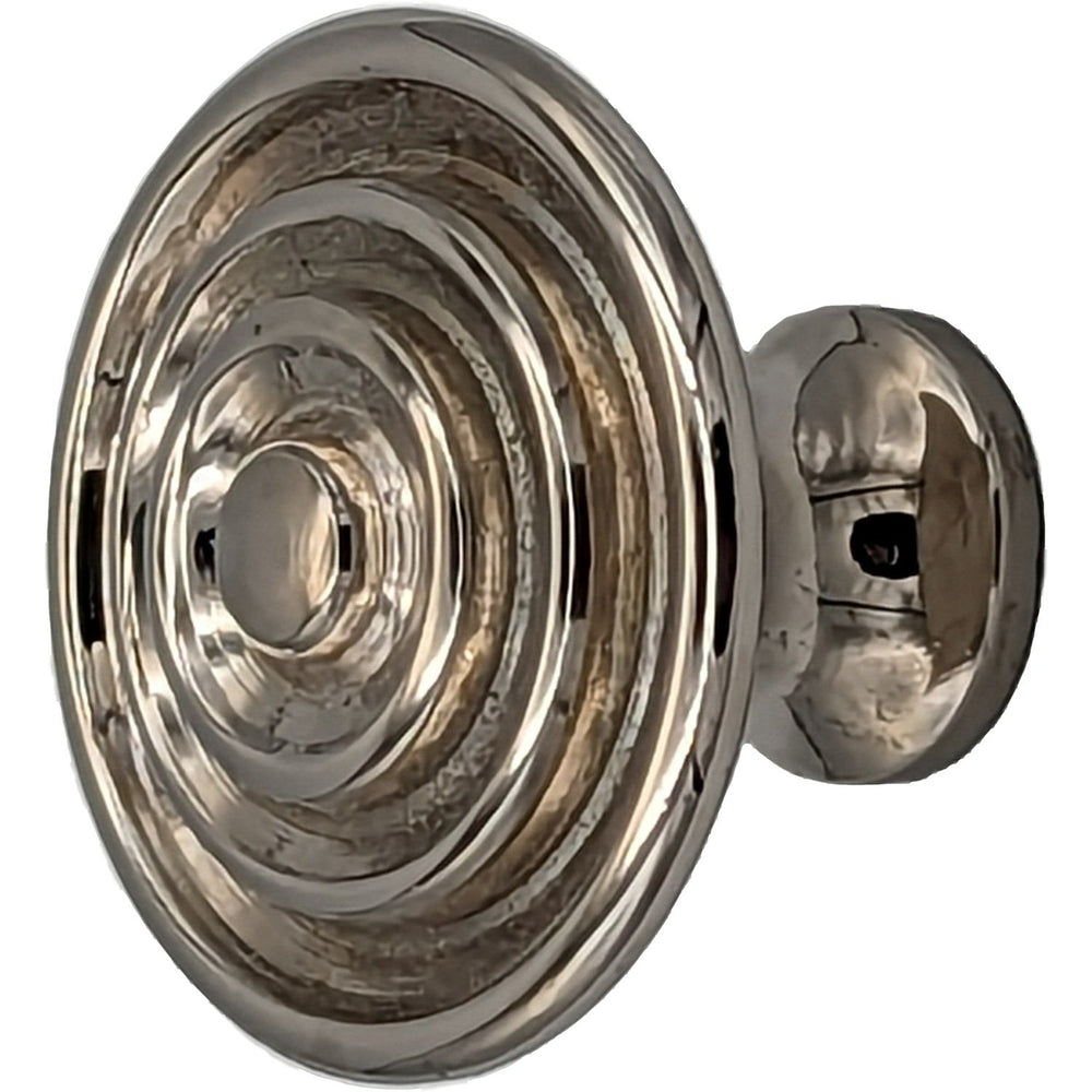 ##Antique Hardware## 1 1/2 Inch Concentric Circle Cabinet Knob (Polished Nickel)