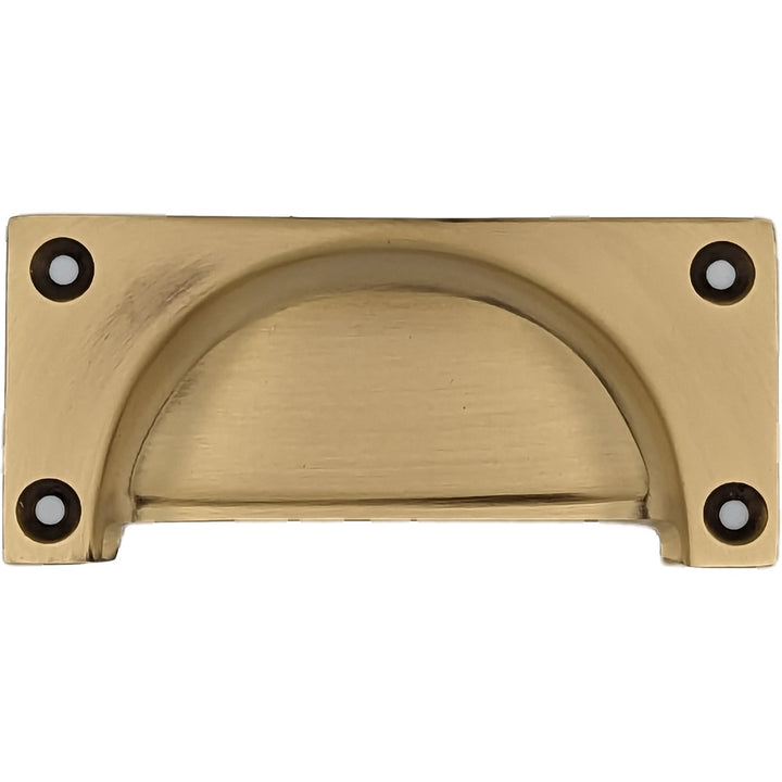 ##Antique Hardware## 3 1/2 Inch Overall (3 Inch c-c) Traditional Square Cup Pull