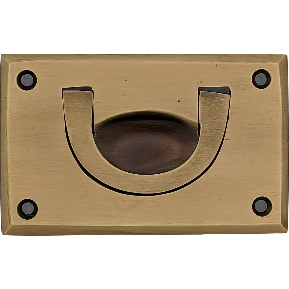 ##Antique Hardware## Solid Brass Recessed Bail Pull