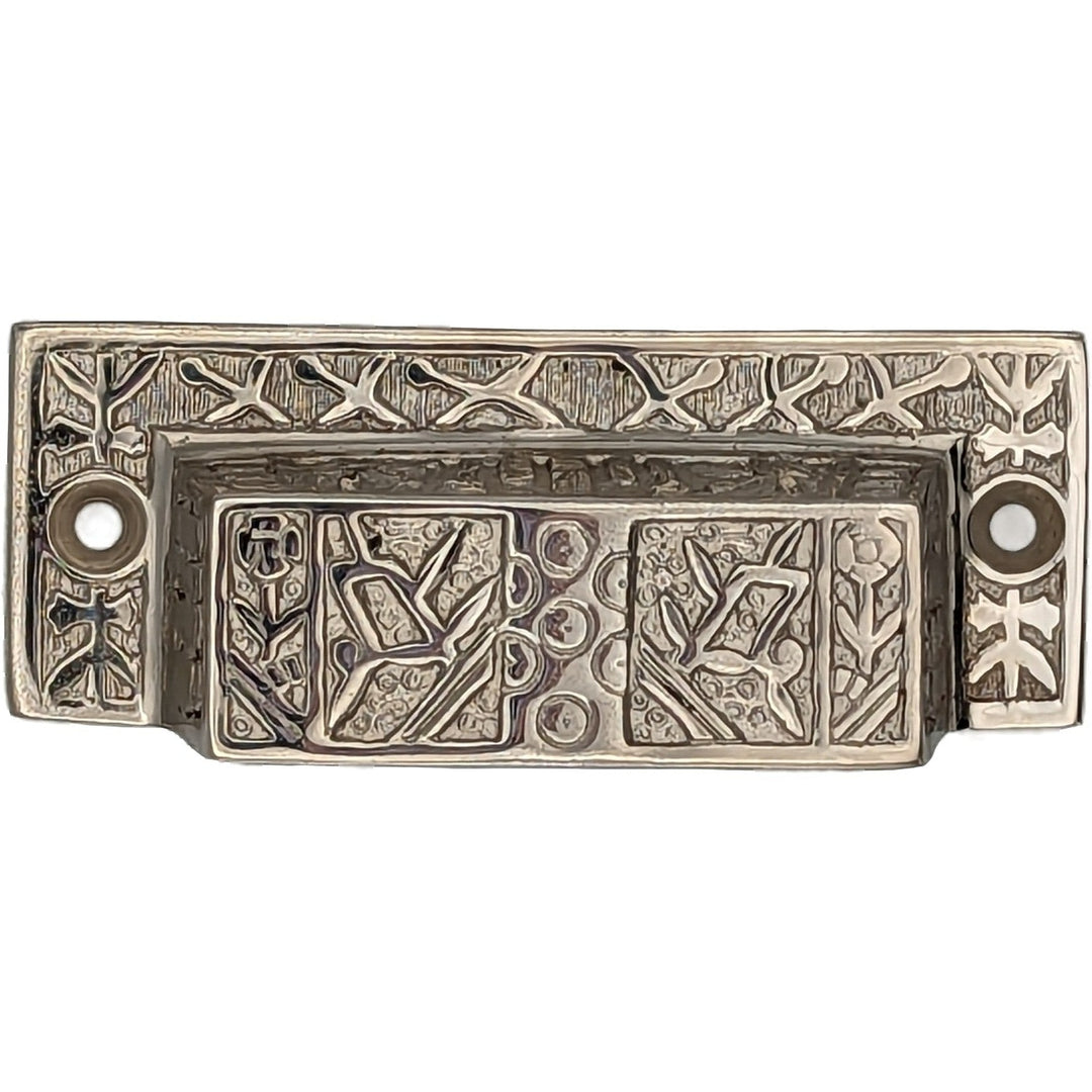 Antique Hardware 3 1/2 Inch Overall (3 Inch c-c) Solid Brass Eastlake Cup or Bin Pull CUP PULL