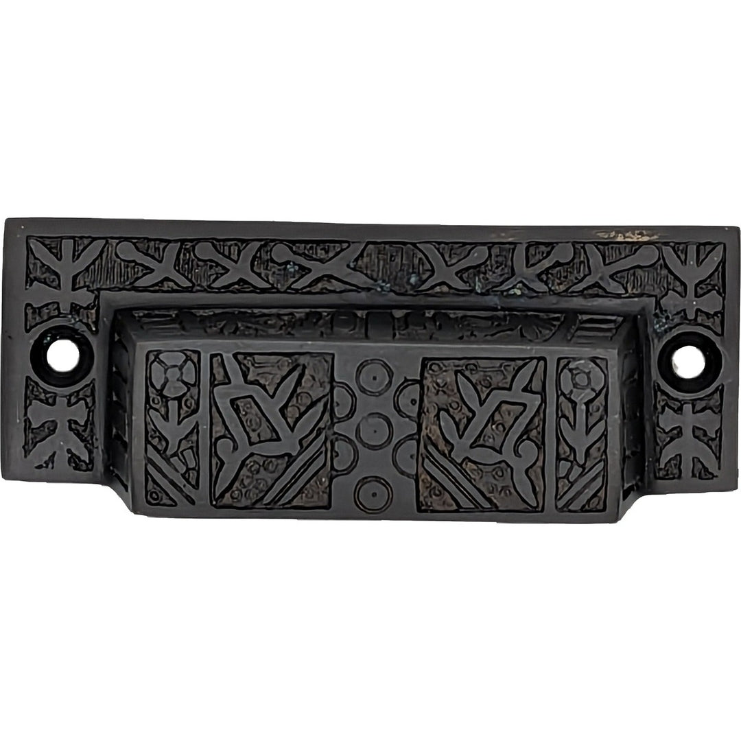 Antique Hardware 3 1/2 Inch Overall (3 Inch c-c) Solid Brass Eastlake Cup or Bin Pull CUP PULL