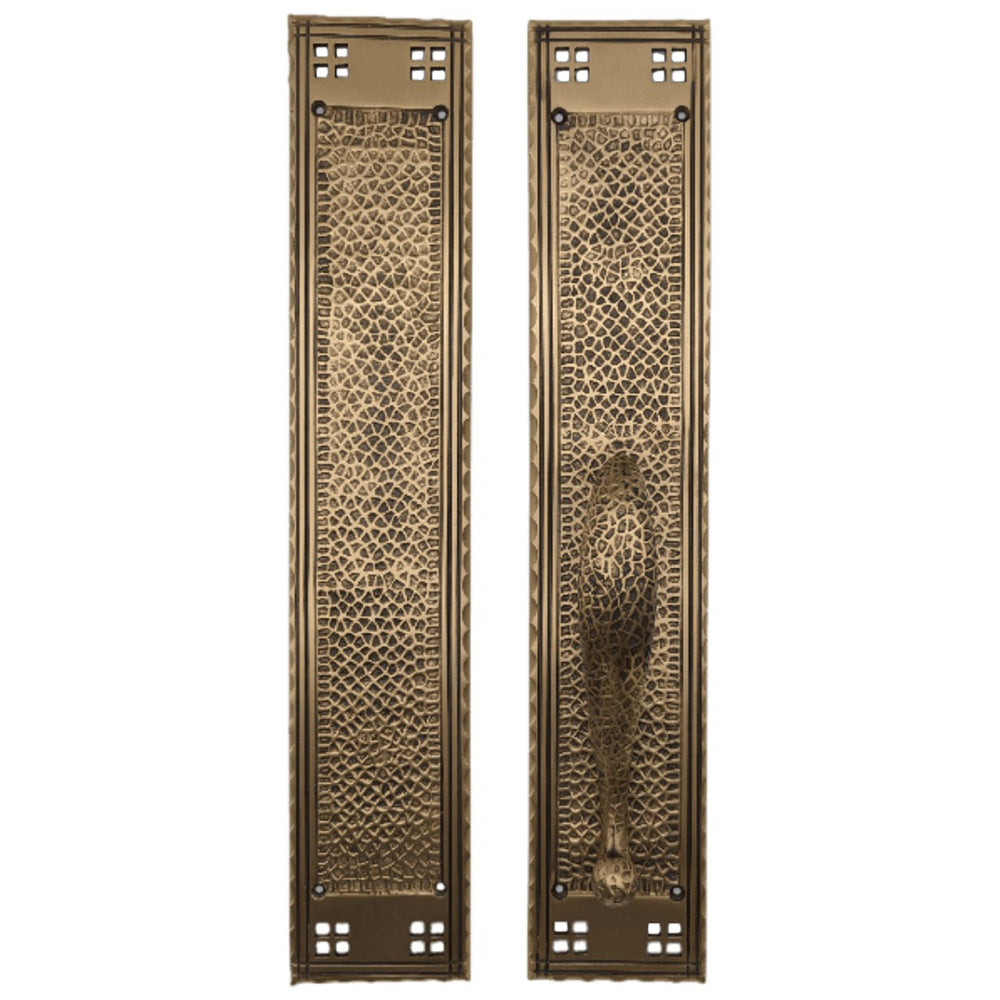 Antique Hardware 18 Inch Craftsman Style Door Pull & Push Plate Set DOOR PUSH AND PULL