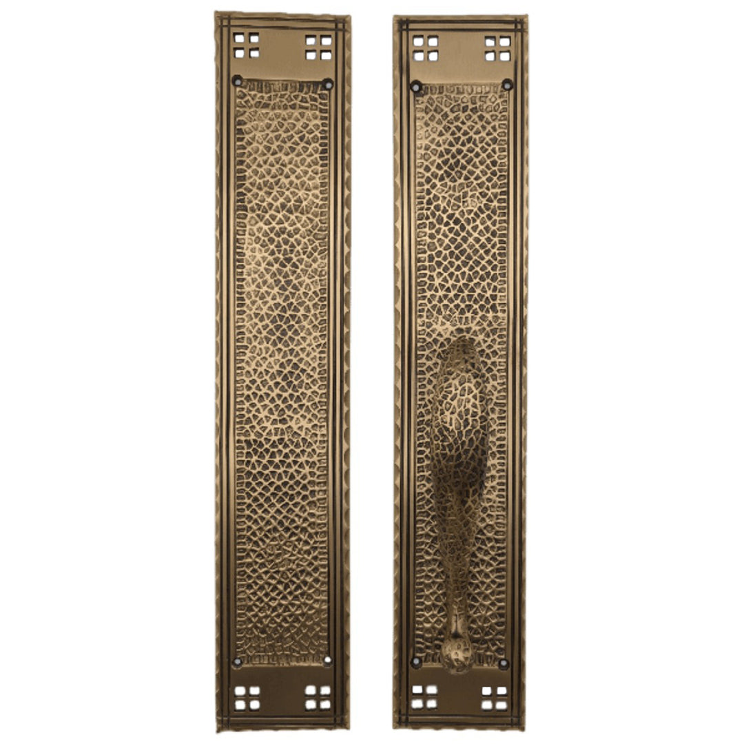 Antique Hardware 18 Inch Craftsman Style Door Pull & Push Plate Set DOOR PUSH AND PULL