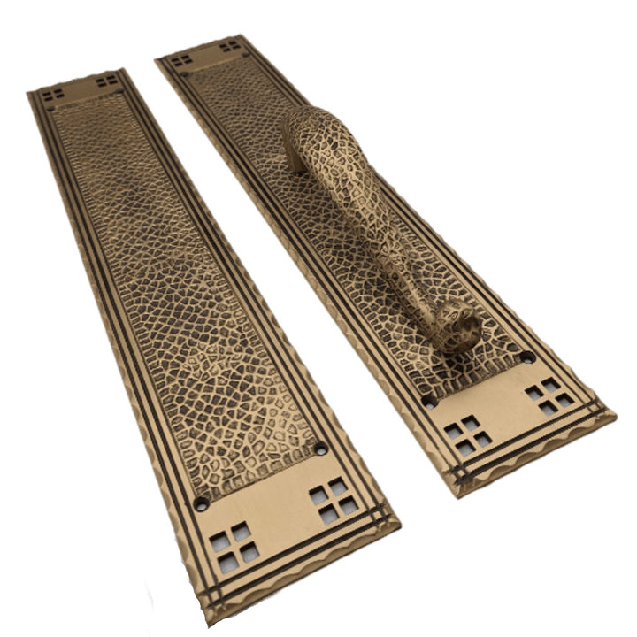 Antique Hardware 18 Inch Craftsman Style Door Pull & Push Plate Set DOOR PUSH AND PULL