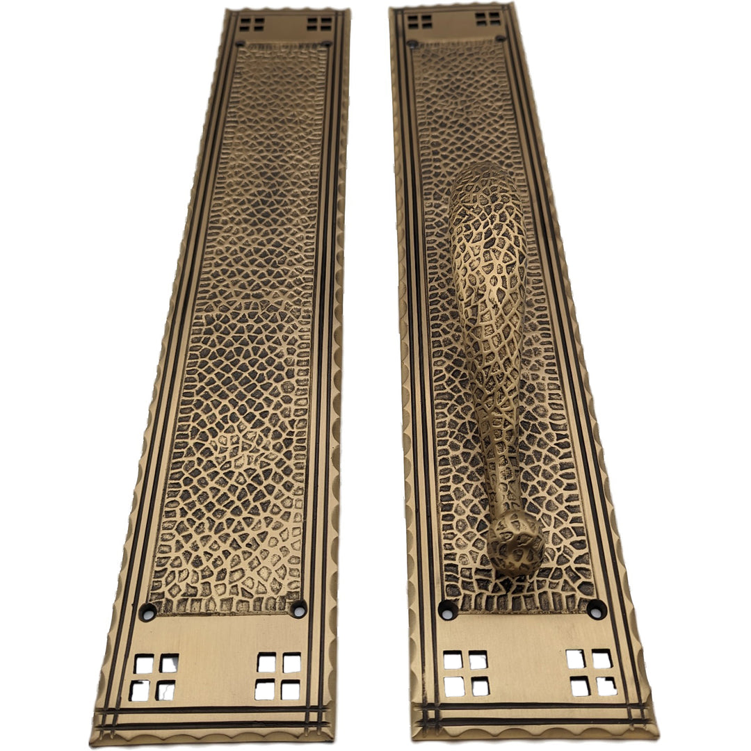 Antique Hardware 18 Inch Craftsman Style Door Pull & Push Plate Set DOOR PUSH AND PULL