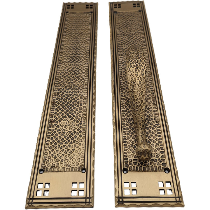 Antique Hardware 18 Inch Craftsman Style Door Pull & Push Plate Set DOOR PUSH AND PULL