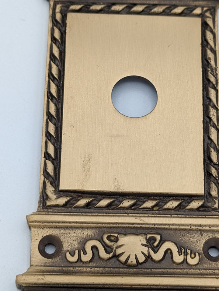 ##Antique Hardware## Open Box Sale Item Solid Brass L'Enfant Rosette Plate (Antique Brass Finish)