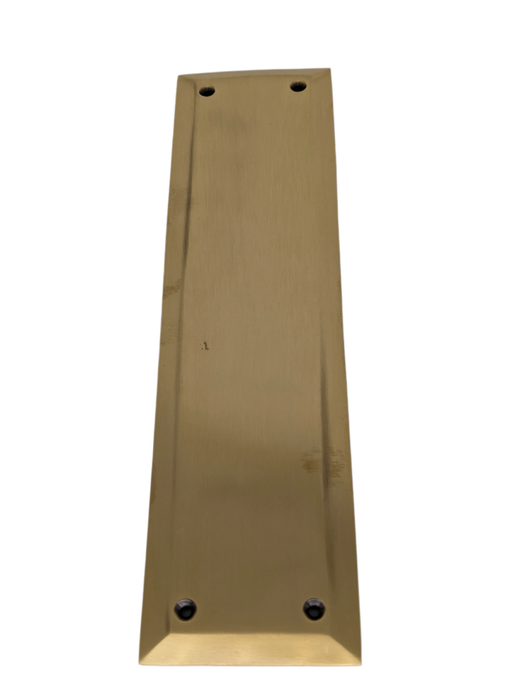 Open Box Sale Item 10 Inch Quaker Style Push Plate (Antique Brass Finish)