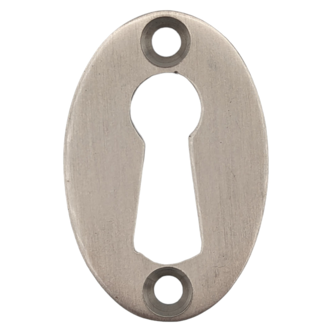 ##Antique Hardware## 1 1/2 Inch Traditional Oval Escutcheon (Brushed Nickel)