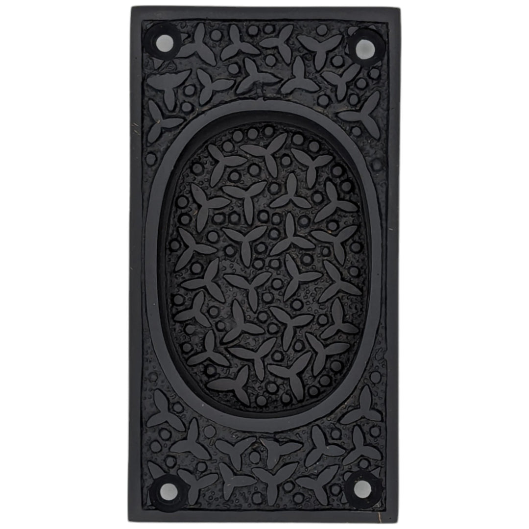 ##Antique Hardware## Rice Pattern Solid Brass Pocket Door Pull (Several Finish Available)