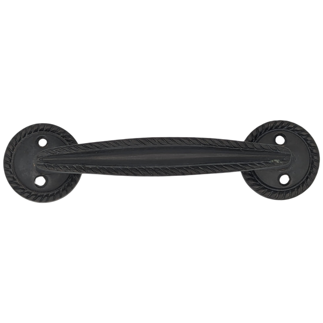 ##Antique Hardware## 5 Inch Overall (3.75 c-c) Georgian Rope Style Solid Brass Pull (Oil Rubbed Bronze)