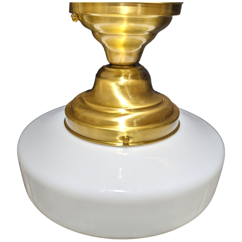 Antique Hardware 15 1/2 Inch Manhattan Skyscraper Nouveau Style Semi-Flush Mount Light (Satin Brass Finish) 
