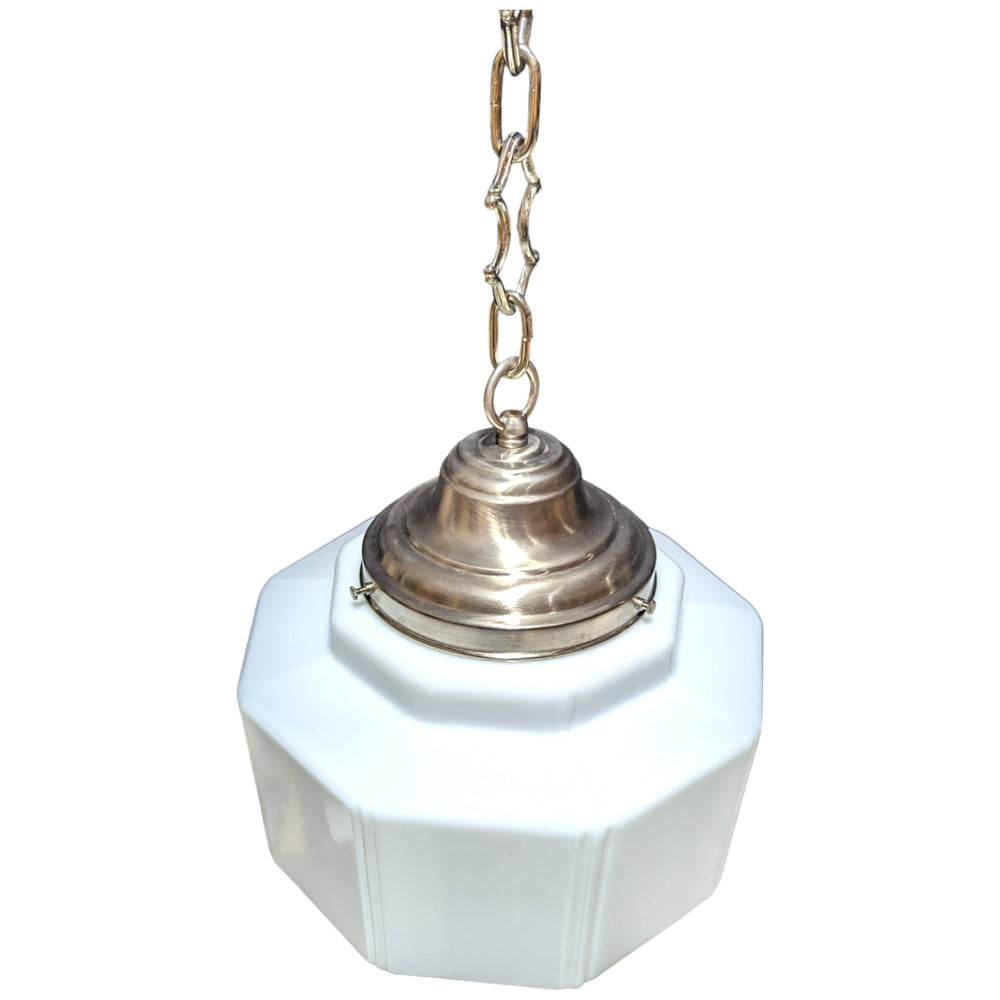 ##Antique Hardware## 34 1/2 Inch Manhattan Skyscraper Grandeur Style Chain Light (Satin Nickel Finish)
