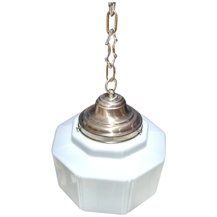 ##Antique Hardware## 34 1/2 Inch Manhattan Skyscraper Grandeur Style Chain Light (Satin Nickel Finish)