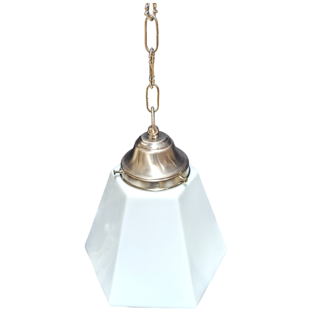 ##Antique Hardware## 38 1/2 Inch Manhattan Skyscraper Prism Style Chain Light (Satin Nickel Finish)