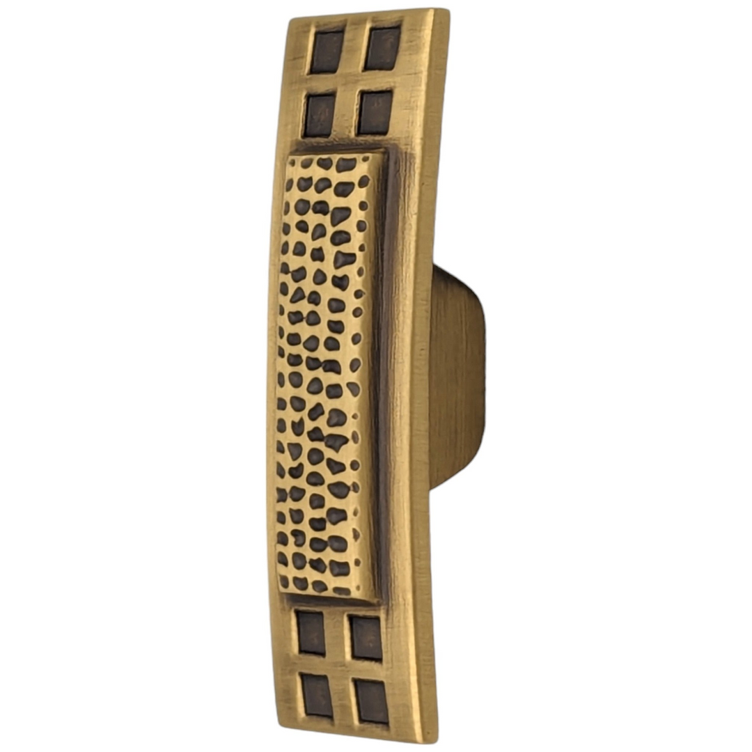 ##Antique Hardware## 2 1/2 Inch Solid Brass Elongated Craftsman Cabinet Knob (Several Finishes Available)