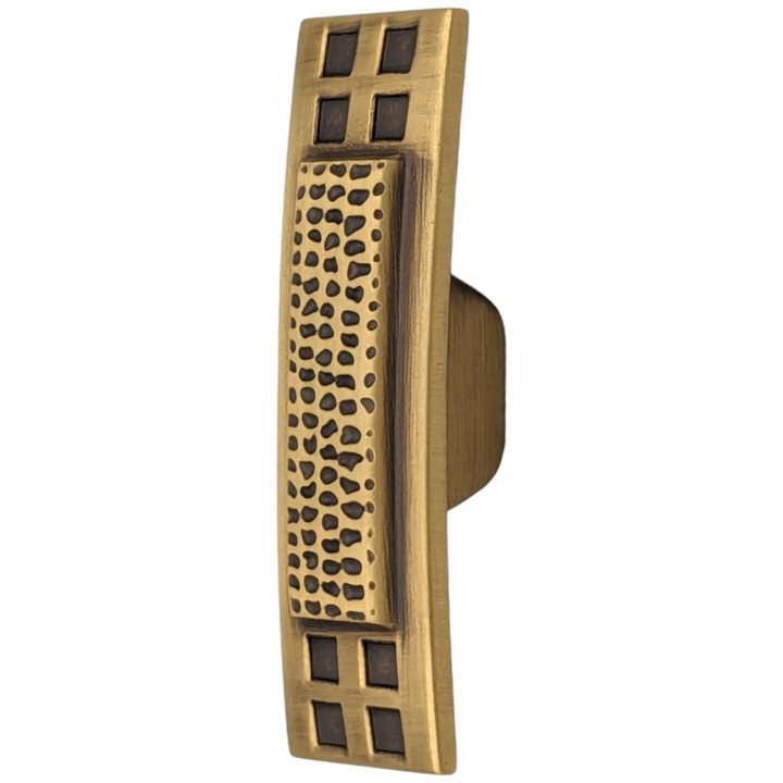 ##Antique Hardware## 2 1/2 Inch Solid Brass Elongated Craftsman Cabinet Knob (Several Finishes Available)