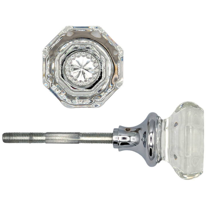 ##Antique Hardware## Octagon Crystal Spare Door Knob Set (Several Finishes Available)