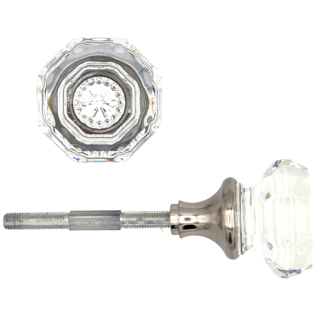 ##Antique Hardware## Octagon Crystal Spare Door Knob Set (Several Finishes Available)