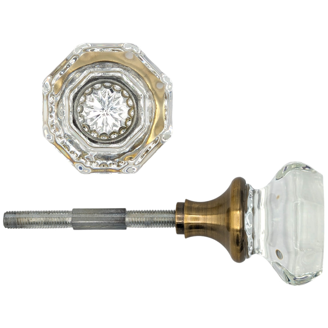 ##Antique Hardware## Octagon Crystal Spare Door Knob Set (Several Finishes Available)