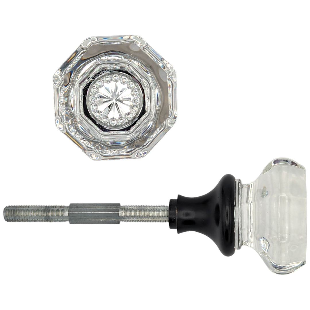 ##Antique Hardware## Octagon Crystal Spare Door Knob Set (Several Finishes Available)