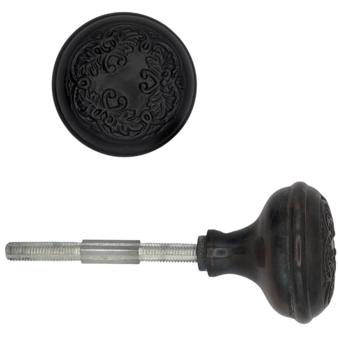 Antique Hardware Floral Leaf Solid Brass Spare Door Knob Set (Several Finishes Available) SPARE DOORKNOBS
