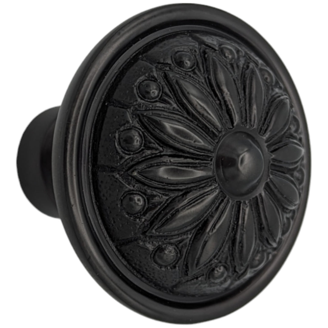 ##Antique Hardware## Floral Imprint Solid Brass Spare Door Knob Set (Several Finishes Available)