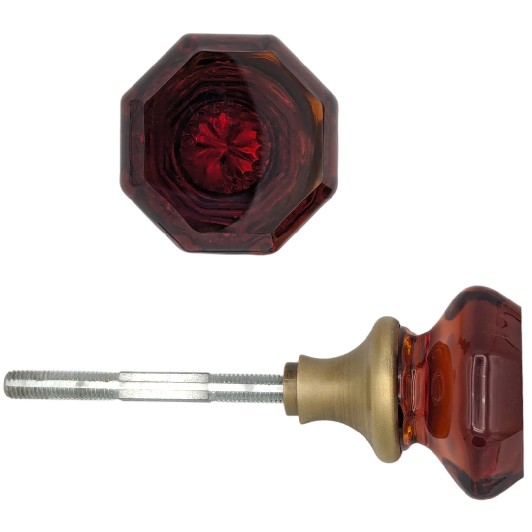 Antique Hardware Amber Octagon Crystal Spare Door Knob Set (Several Finishes Available) SPARE DOORKNOBS