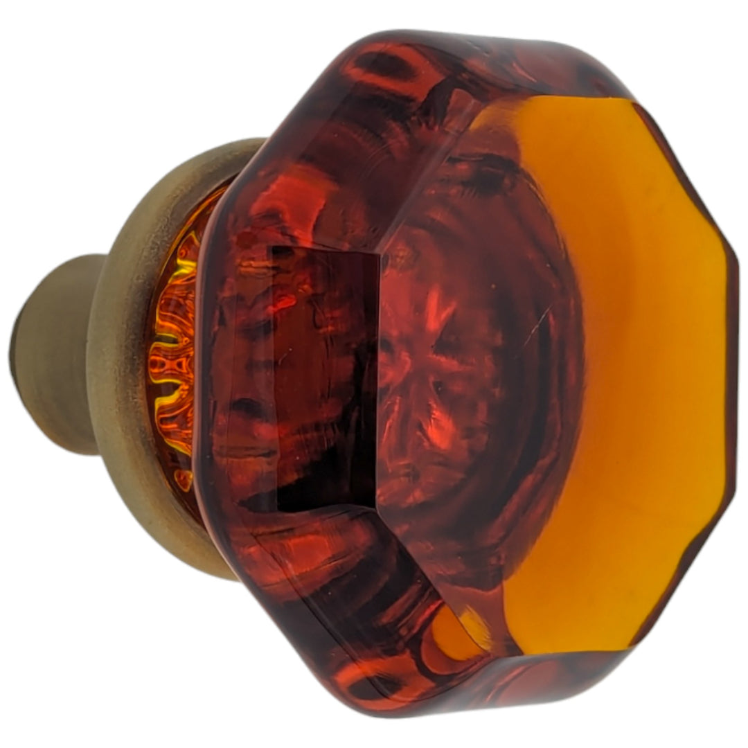 Antique Hardware Amber Octagon Crystal Spare Door Knob Set (Several Finishes Available) SPARE DOORKNOBS