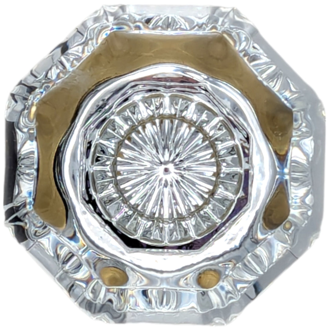 ##Antique Hardware## Octagon Style Crystal Door Knobs (Satin Brass Finish)