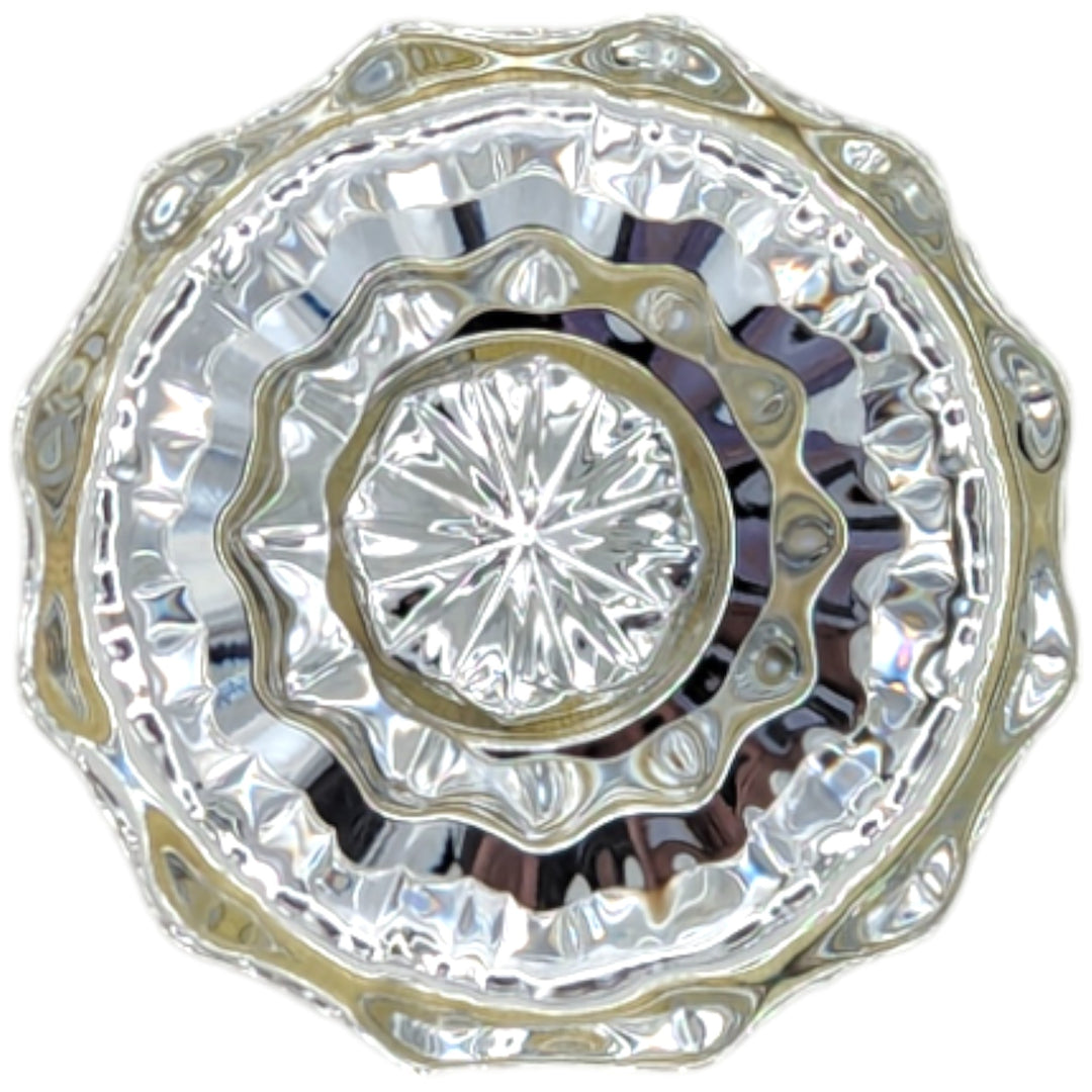 ##Antique Hardware## Fluted Tulip Style Crystal Door Knobs (Satin Brass Finish)