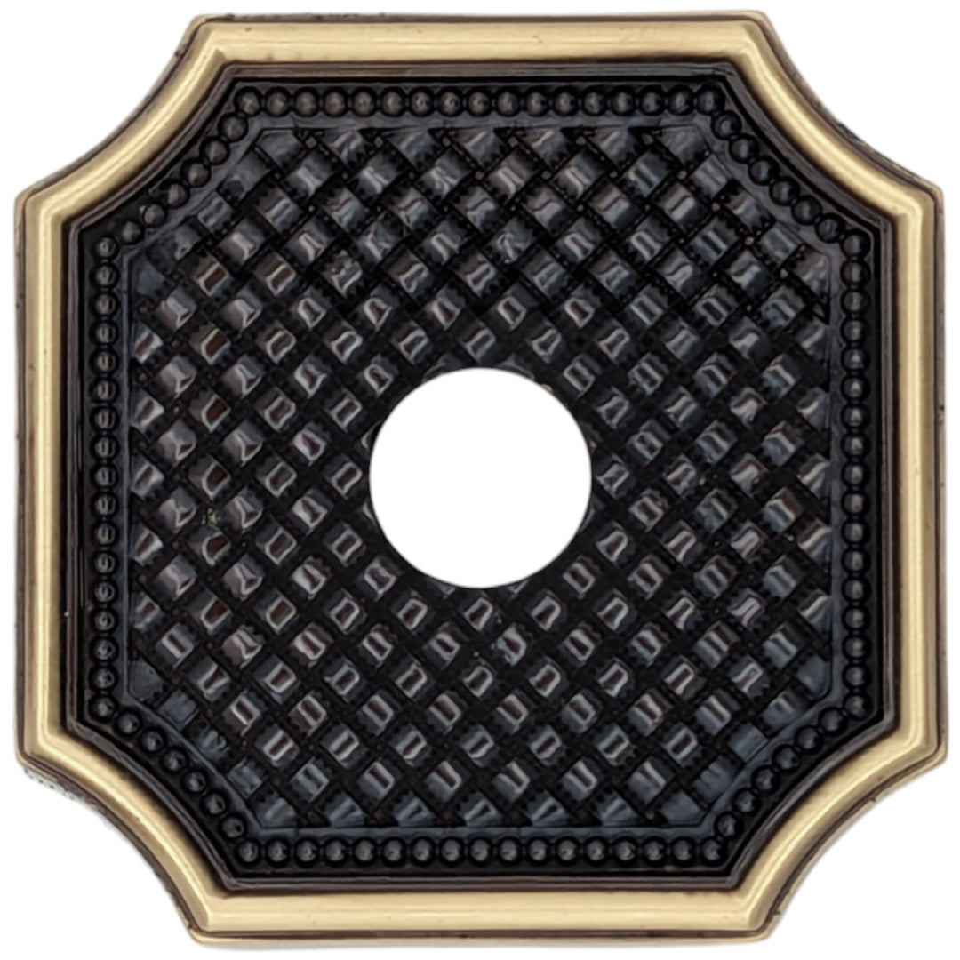 ##Antique Hardware## Basket Weave Solid Brass Rosette (Several Finishes Available)