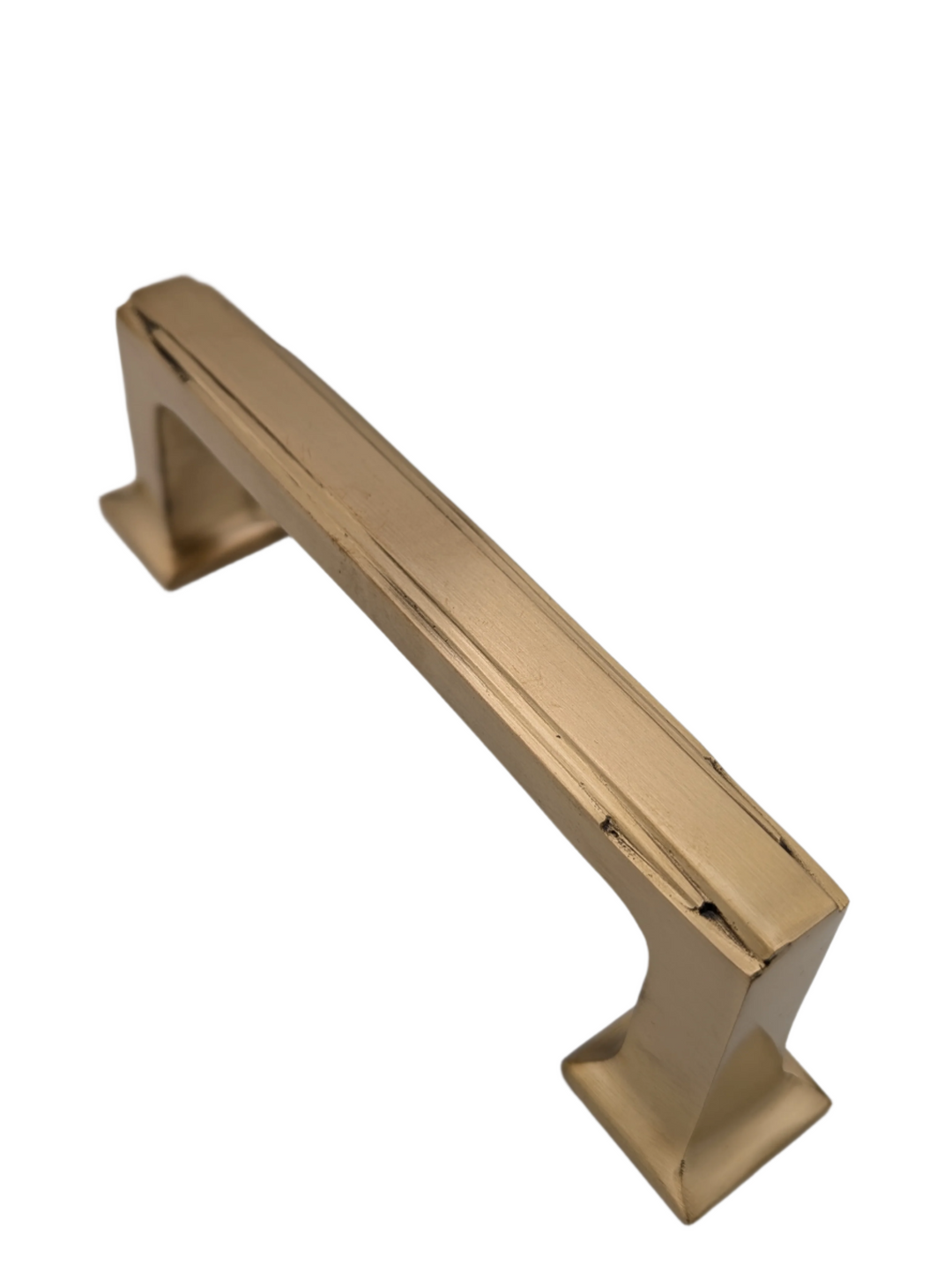 ##Antique Hardware## Open Box Sale Item 7 Inch Solid Brass Art Deco Skyscraper Pull (Antique Brass Finish)