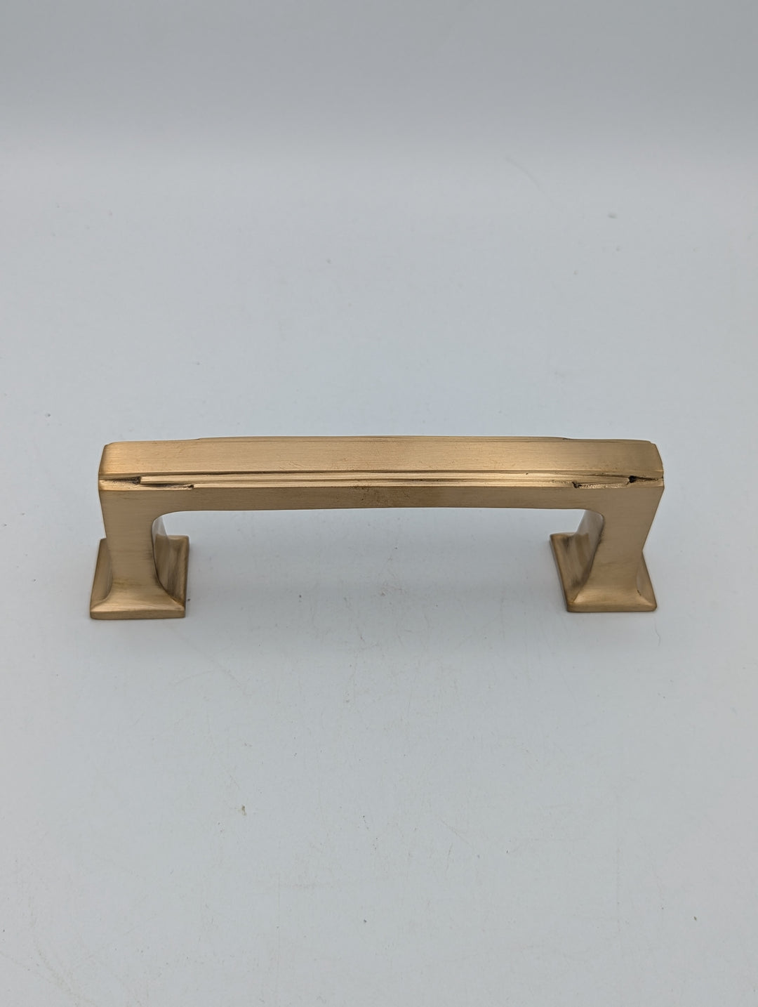 ##Antique Hardware## Open Box Sale Item 7 Inch Solid Brass Art Deco Skyscraper Pull (Antique Brass Finish)