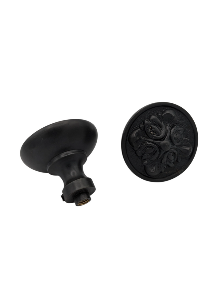 ##Antique Hardware## Open Box Sale Item Romanesque Solid Brass Spare Door Knob Set (Oil Rubbed Bronze Finish)