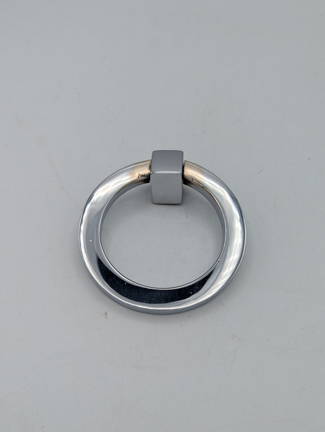 ##Antique Hardware## Open Box Sale Item 3 Inch Mission Style Solid Brass Drawer Ring Pull (Polished Chrome Finish)