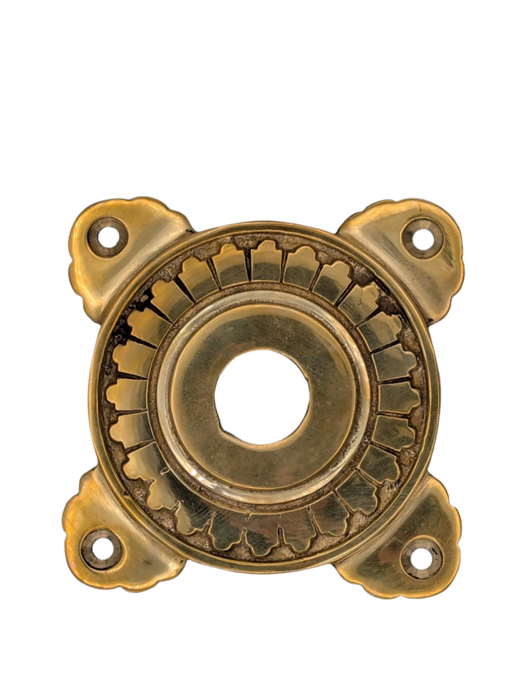 ##Antique Hardware## Open Box Sale Item Art Deco Solid Brass Doorknob Rosette (Polished Brass Finish)