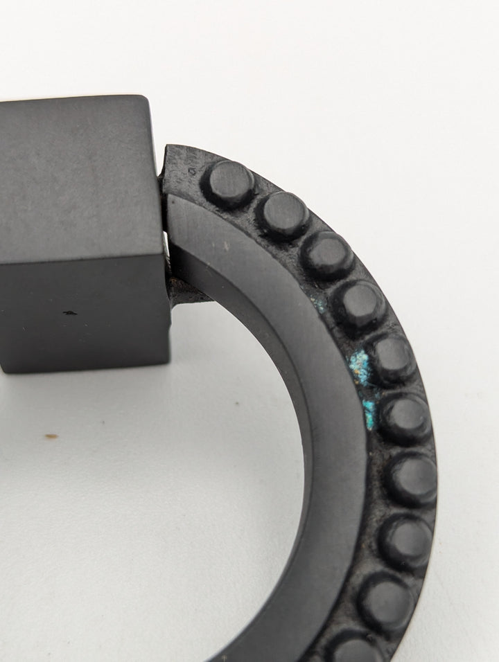 ##Antique Hardware## Open Box Sale Item 2 Inch Solid Brass Beaded Drawer Ring Pull (Oil Rubbed Bronze Finish) - Set of 2