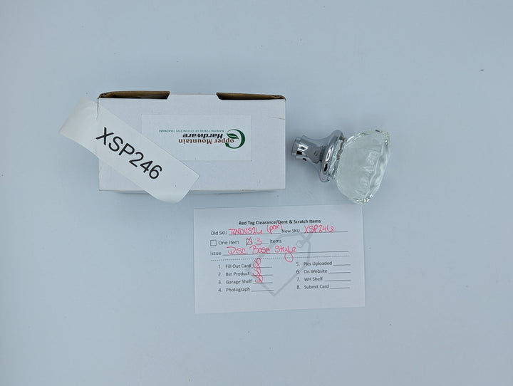 Open Box Sale Item Fluted Crystal Spare Knob Set (Polished Chrome Finish)