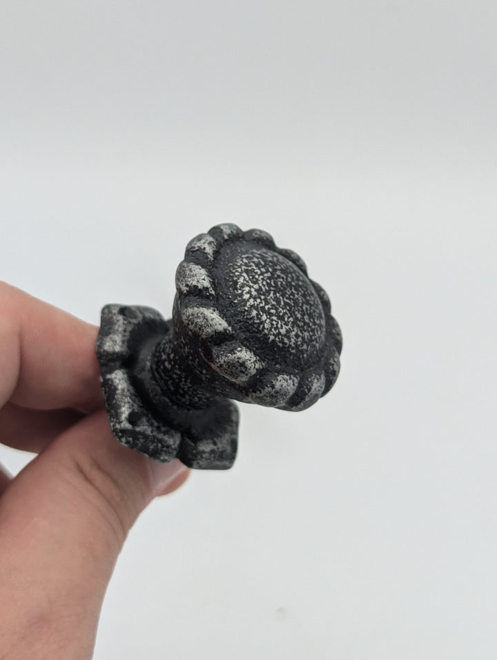 ##Antique Hardware## Open Box Sale Item 1 3/8 Inch Wrought Iron Roped Cabinet & Furniture Knob With Back Plate
