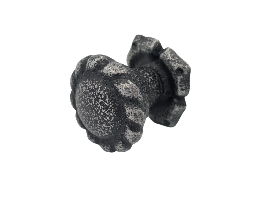 ##Antique Hardware## Open Box Sale Item 1 3/8 Inch Wrought Iron Roped Cabinet & Furniture Knob With Back Plate