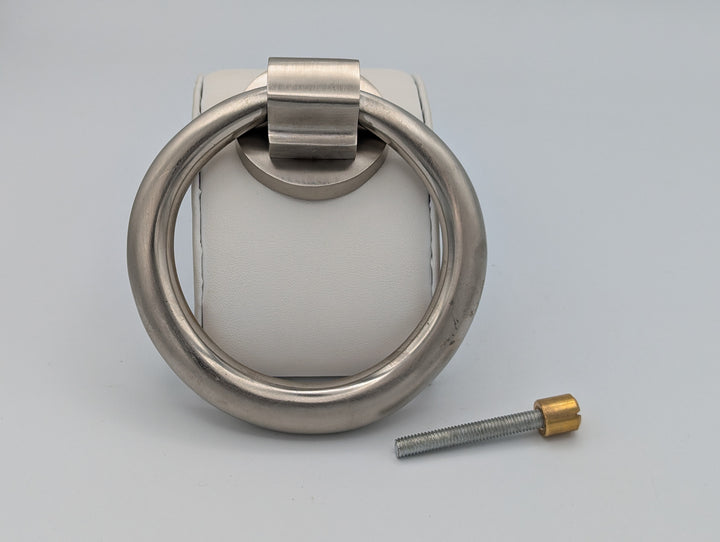 ##Antique Hardware## Open Box Sale Item Traditional 5 Inch Brass Ring Door Knocker (Brushed Nickel Finish)