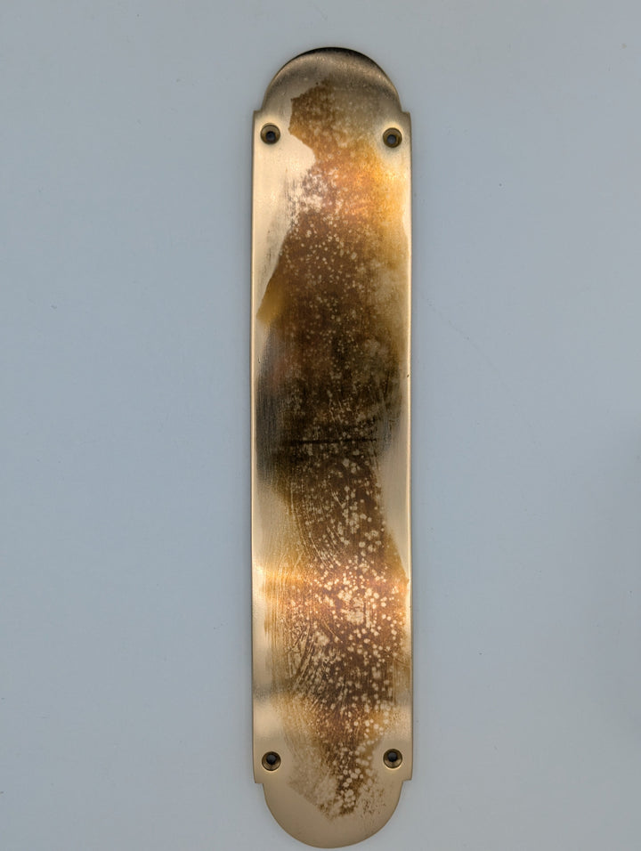 ##Antique Hardware## Open Box Sale Item 12 Inch Traditional Style Door Push Plate (Polished Brass Finish)