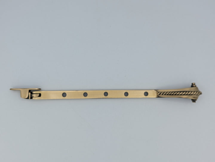 ##Antique Hardware## Open Box Sale Item 10 Inch Georgian Rope Casement Window Stay (Antique Brass Finish)